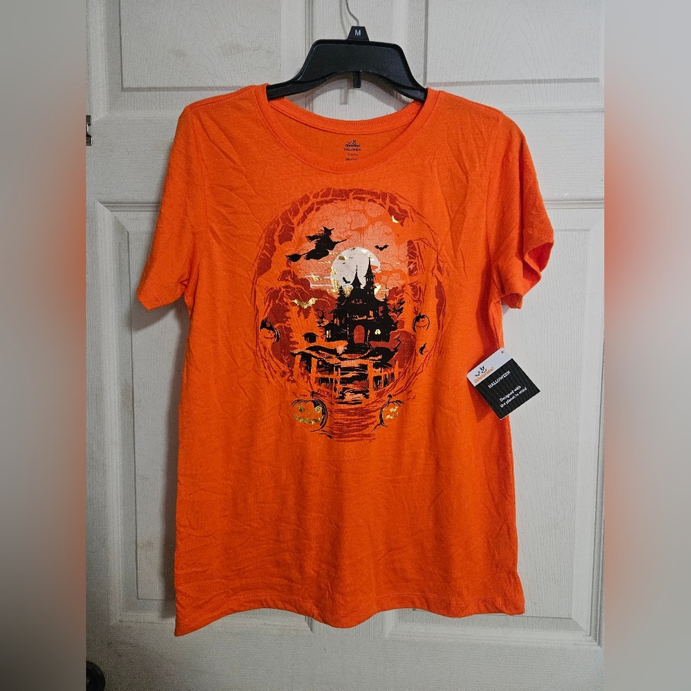 WAY TO CELEBRATE BUSY NIGHT HALLOWEEN TEE: ORANGE: NEW WITH TAGS: SIZE M
